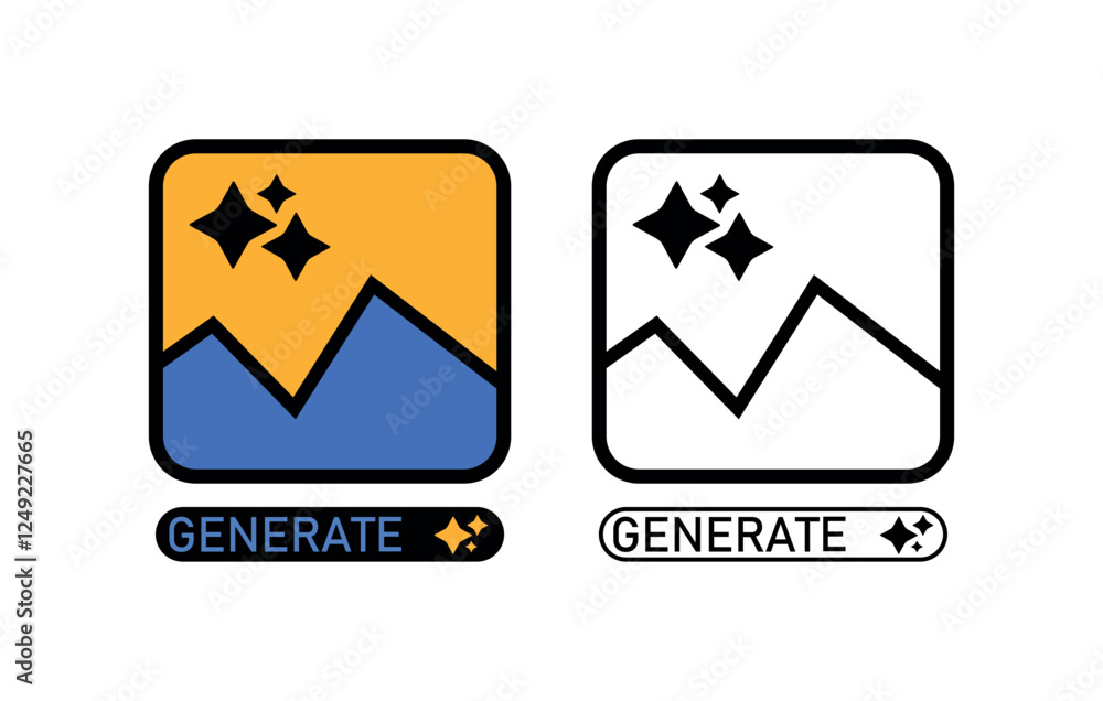 AI Generator Icon Set, Creative and Modern AI Image Icons, AI Image Generator Logo Icons AI Generator Icon Set, Creative and Modern AI Image Icons, AI Image Generator Logo Icons