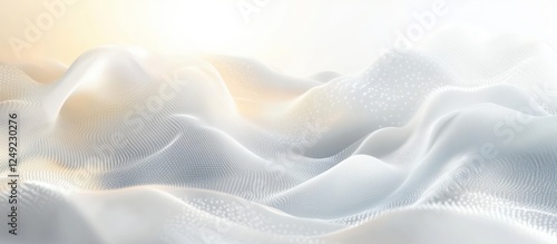 Abstract Ethereal Landscape Futuristic White Waves
