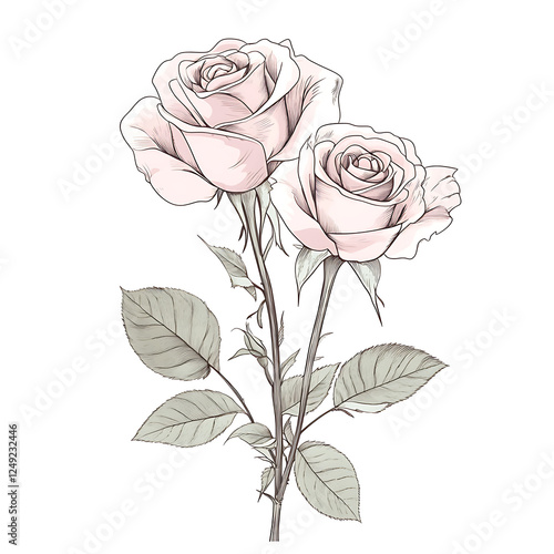 flowers and leaves in pictures illustrator2D