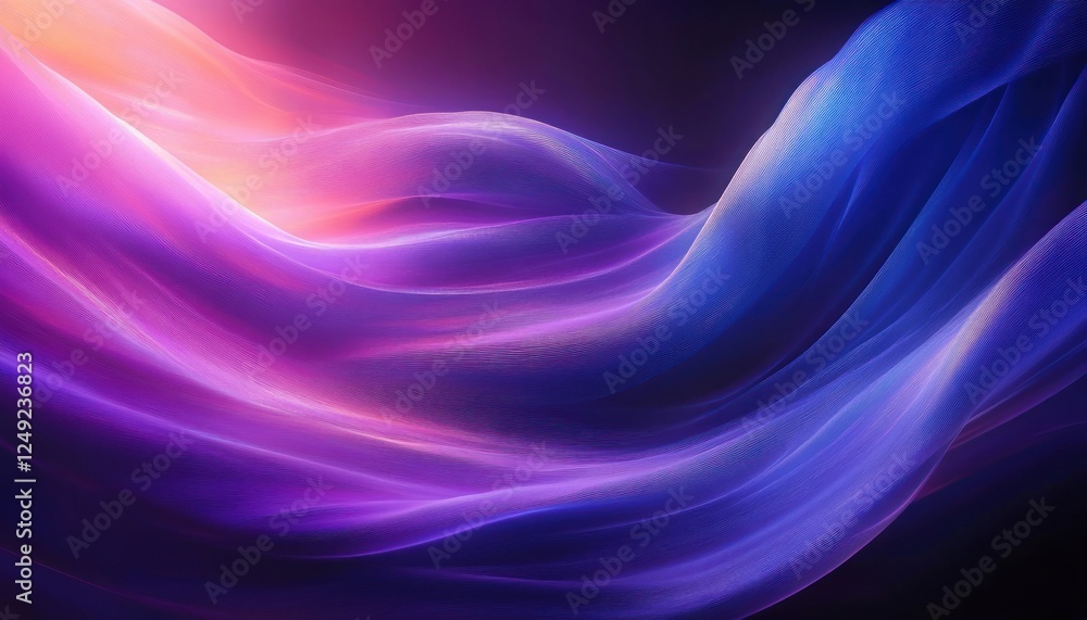 Obraz premium Abstract Neon Waves Background with Flowing Purple and Blue Gradient Light