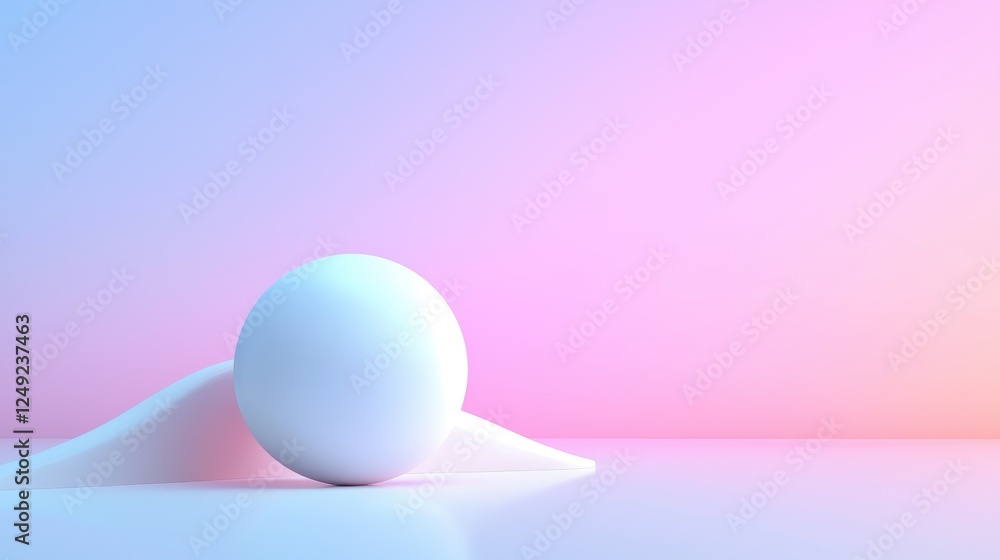 White Sphere on Pastel Gradient Background White Sphere on Pastel Gradient Background