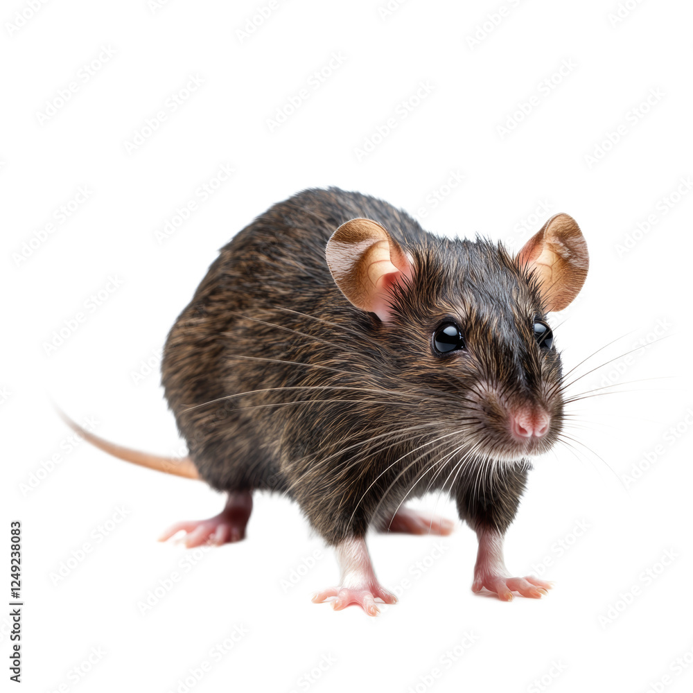 Brown Rat Close Up on White Background Brown Rat Close Up on White Background