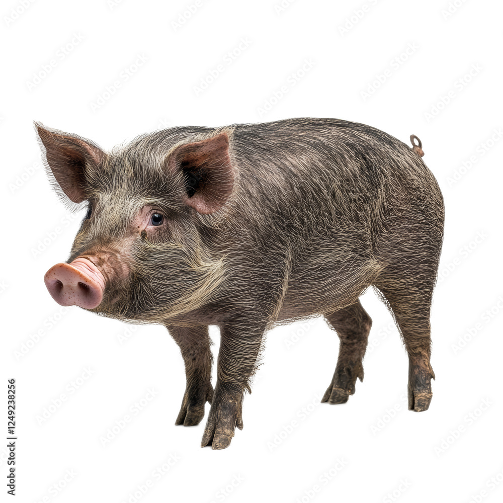 Mangalitsa Pig on White Background Mangalitsa Pig on White Background