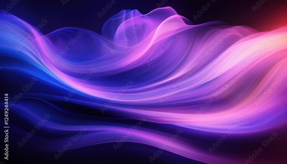 Obraz premium Abstract Vibrant Waves Purple Blue Gradient Light Digital Painting