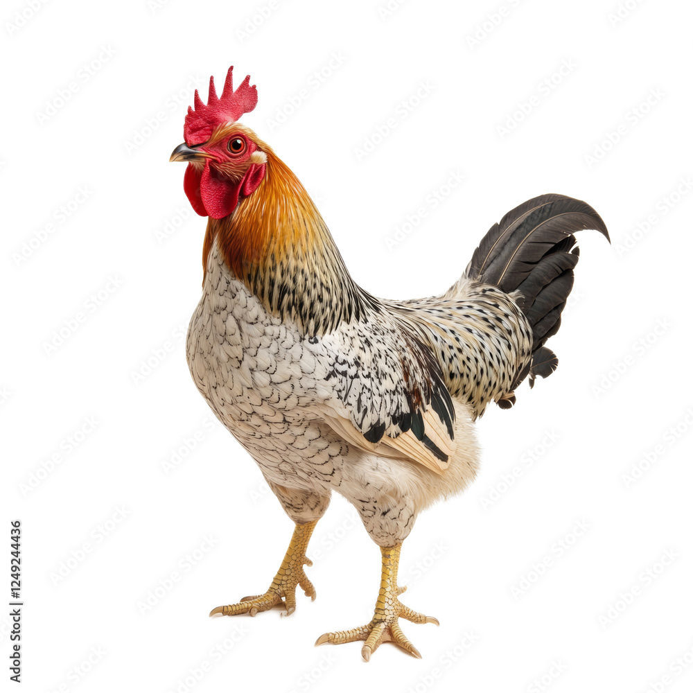 Fototapeta premium Rooster Isolated on White Background.