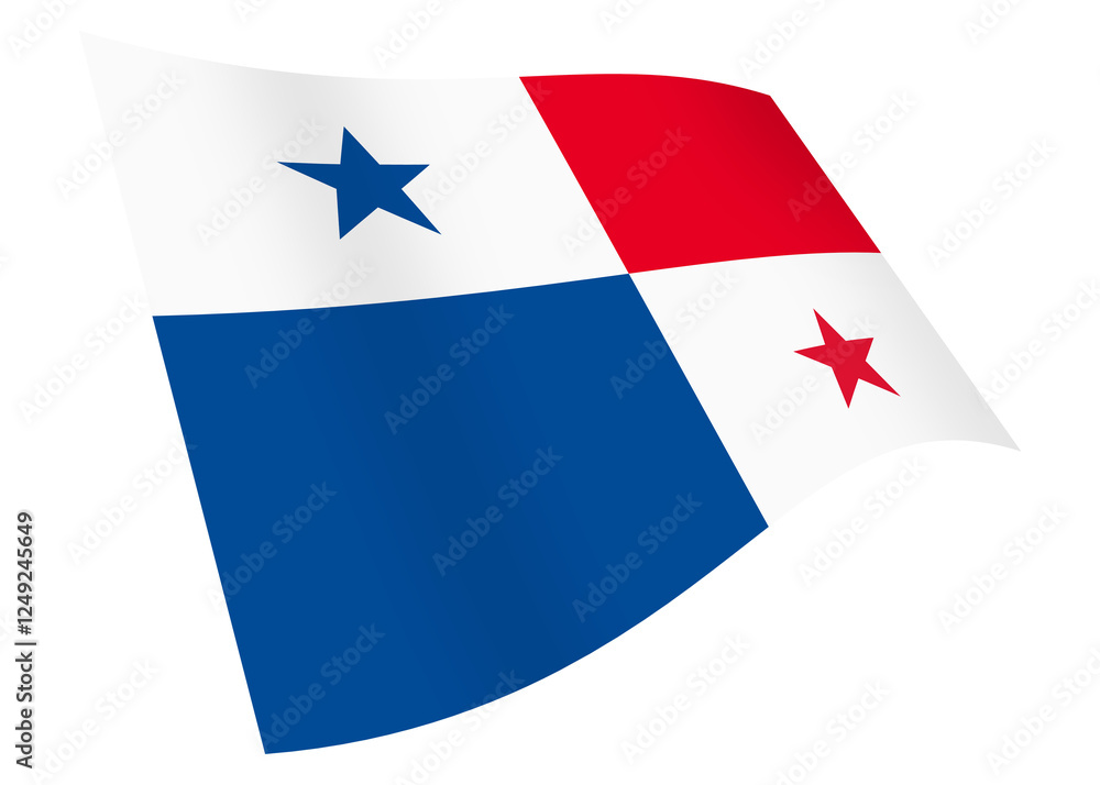 Panama waving flag graphic with clipping path