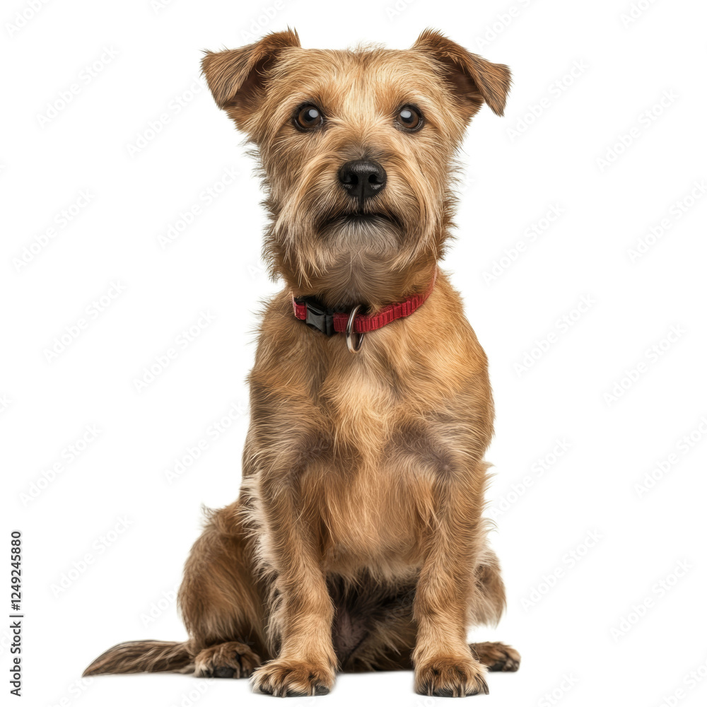 Adorable Small Brown Dog Sitting on White Background Adorable Small Brown Dog Sitting on White Background