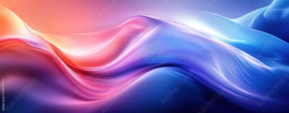 Fototapeta premium Blue and Pink Abstract Waves Smooth Background Design