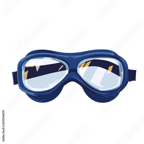 Plastic safety goggles for workers vector illustration. Drawing of accessory or equipment for industrial work isolated on white background. Prevention, protection, safety concept