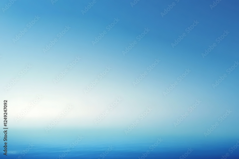 Fototapeta premium A minimalistic and serene depiction of a blue sky blending seamlessly with calm ocean waters, evoking a sense of infinity and tranquility. Ideal for backgrounds, wellness, and travel projects.