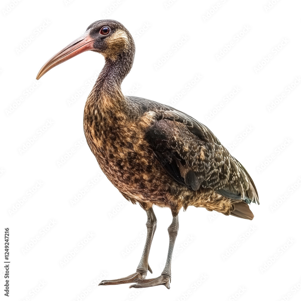 Obraz premium Bald Ibis Bird on White Background