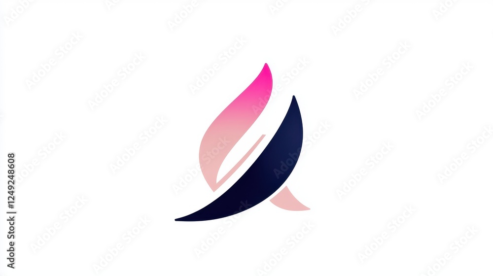 Abstract Logo Design With Pink And Dark Gradient Colors Abstract Logo Design With Pink And Dark Gradient Colors