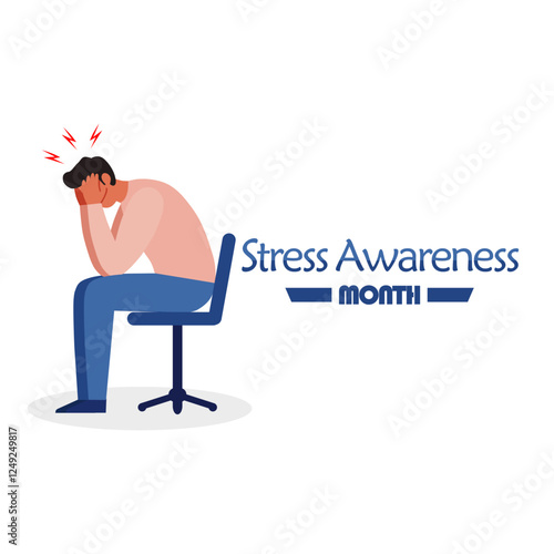 vector graphic of stress awareness month for stress awareness month celebration.