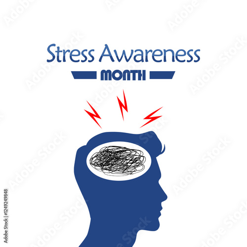 vector graphic of stress awareness month for stress awareness month celebration.