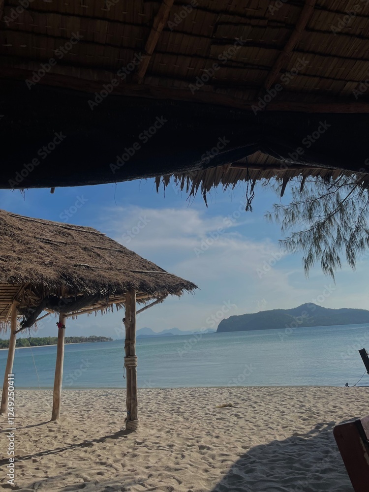 Fototapeta premium beach hut on the beach