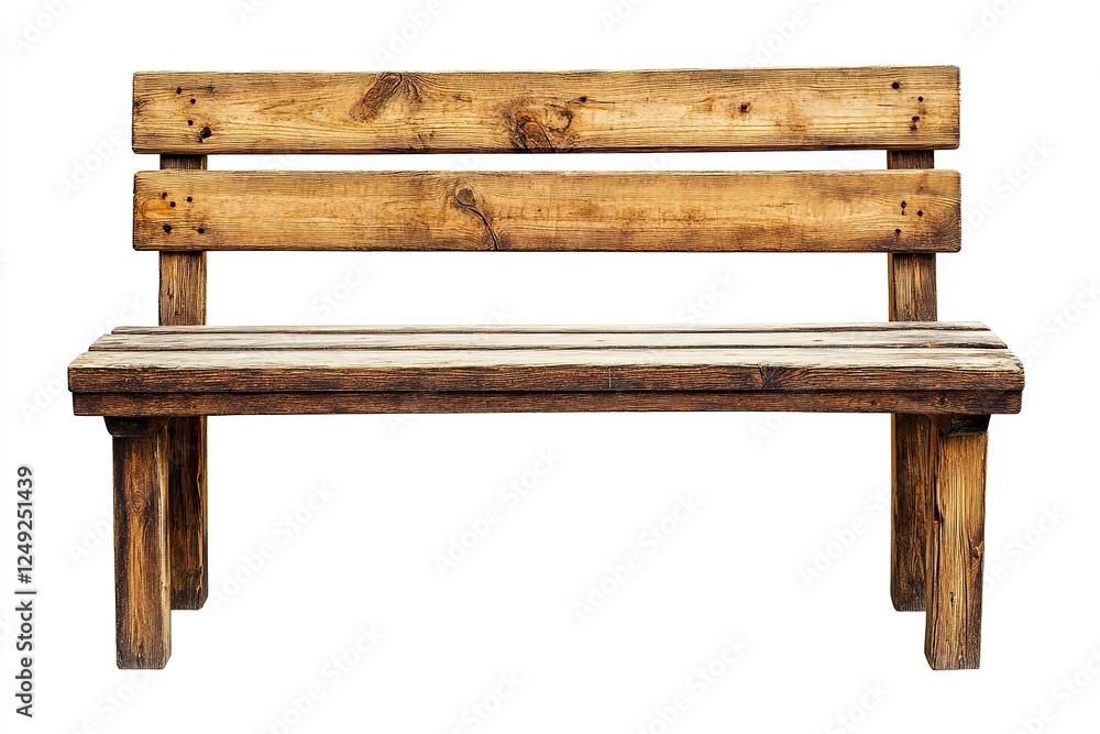 wooden bench with backrest isolated on a white background wooden bench with backrest isolated on a white background