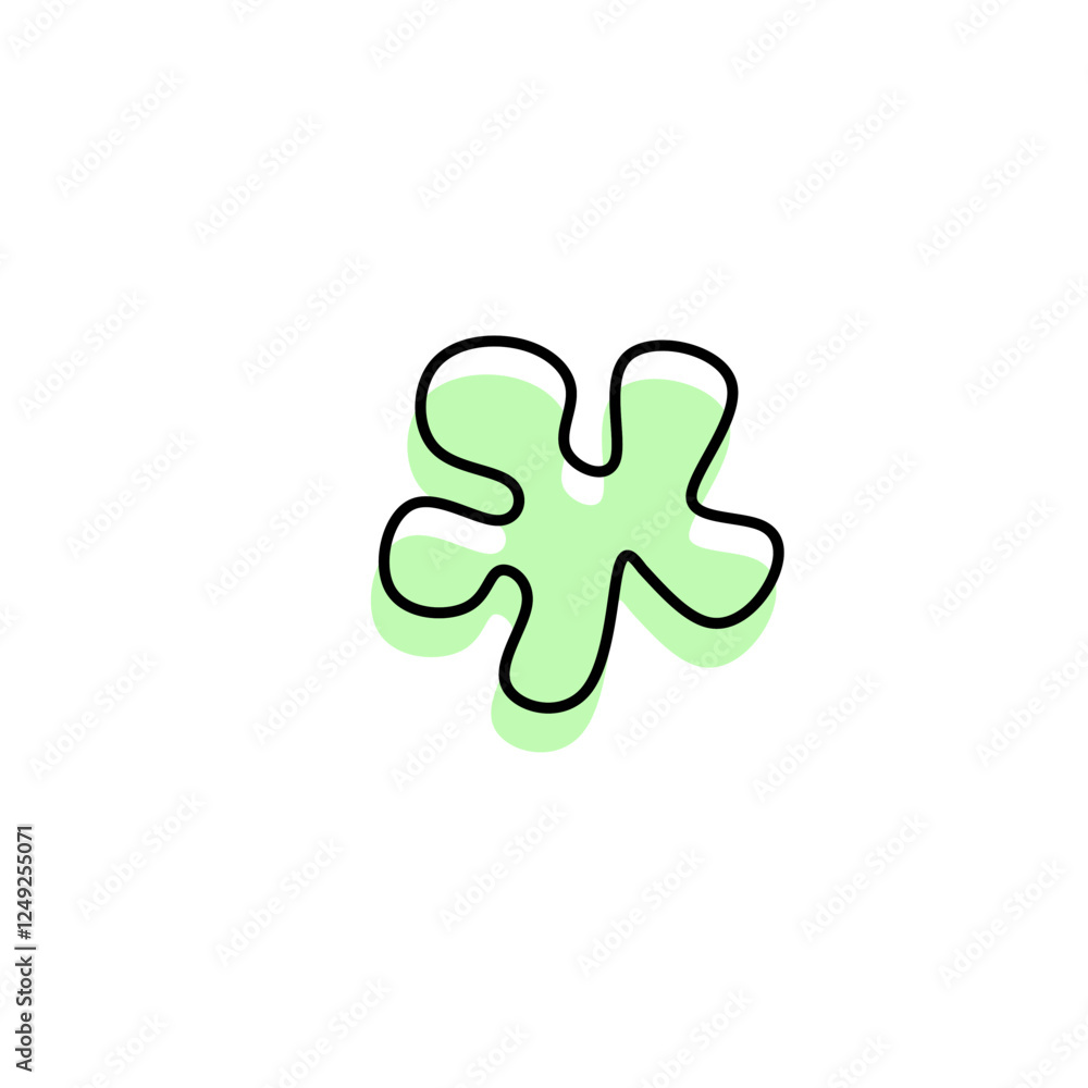 Obraz premium The vector illustration of green abstract, amoeba, virus, and puzzle shape