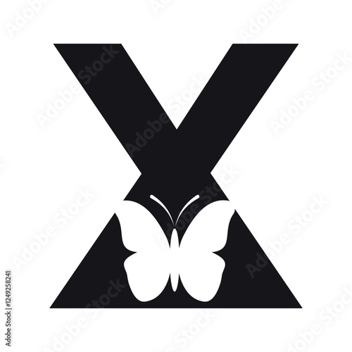 Butterfly Logo combine with letter X vector template