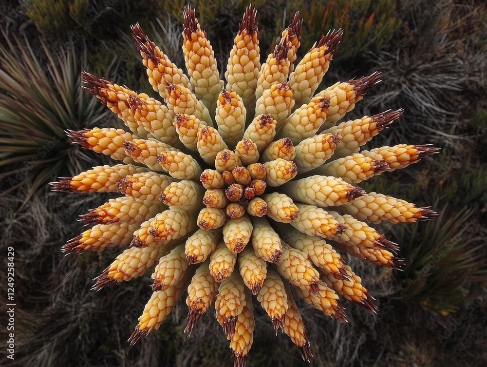 A vibrant cactus with yellow flowers in a desert environment. A vibrant cactus with yellow flowers in a desert environment.