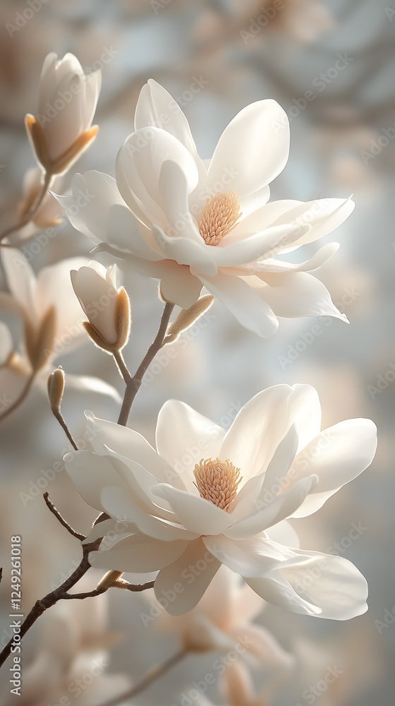 Ethereal White Blossoms in Soft Light Ethereal White Blossoms in Soft Light