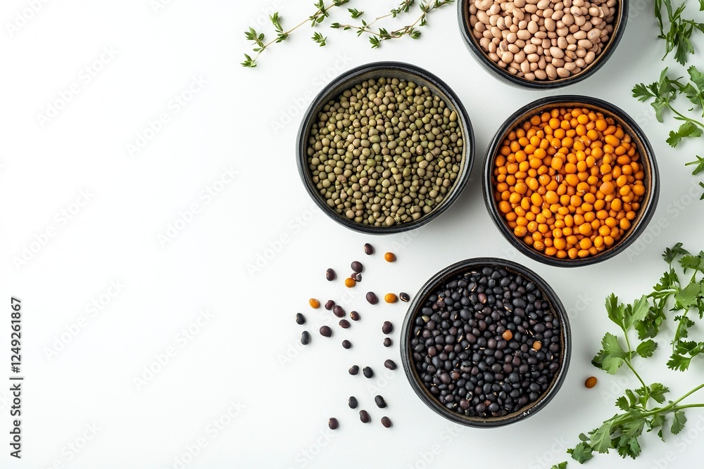 Bowl with raw beans on white background Bowl with raw beans on white background