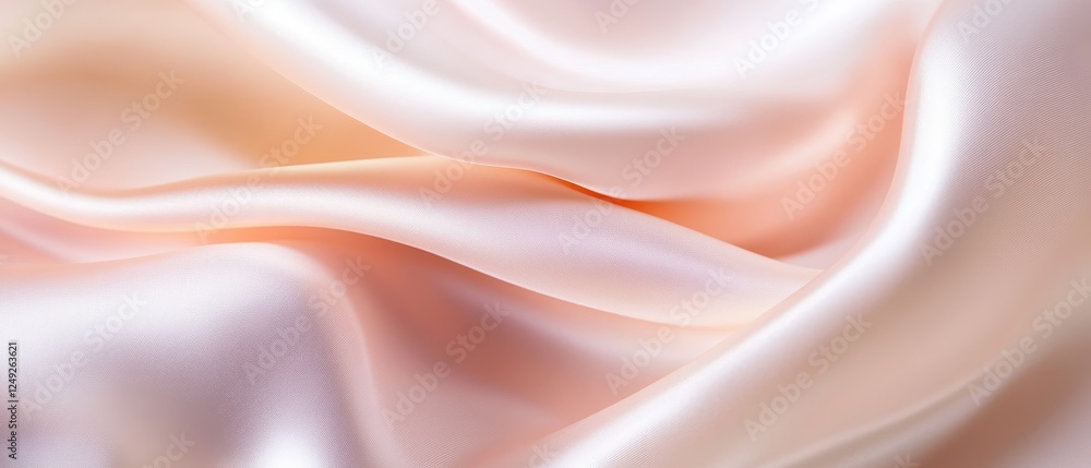 Obraz premium Smooth soft fabric with gentle waves and a luxurious silky texture in light pastel pink tone