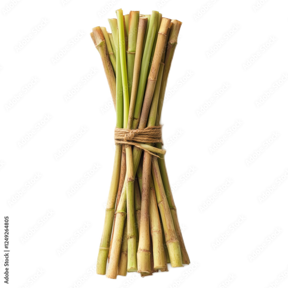 Fototapeta premium Bundle of Fresh Green Stalks Tied with Twine
