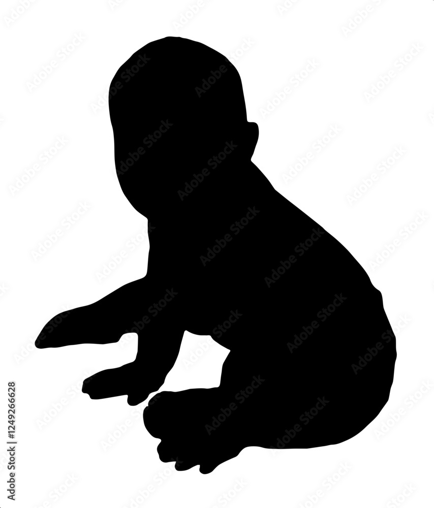 Vector silhouette illustration of a baby child Vector silhouette illustration of a baby child