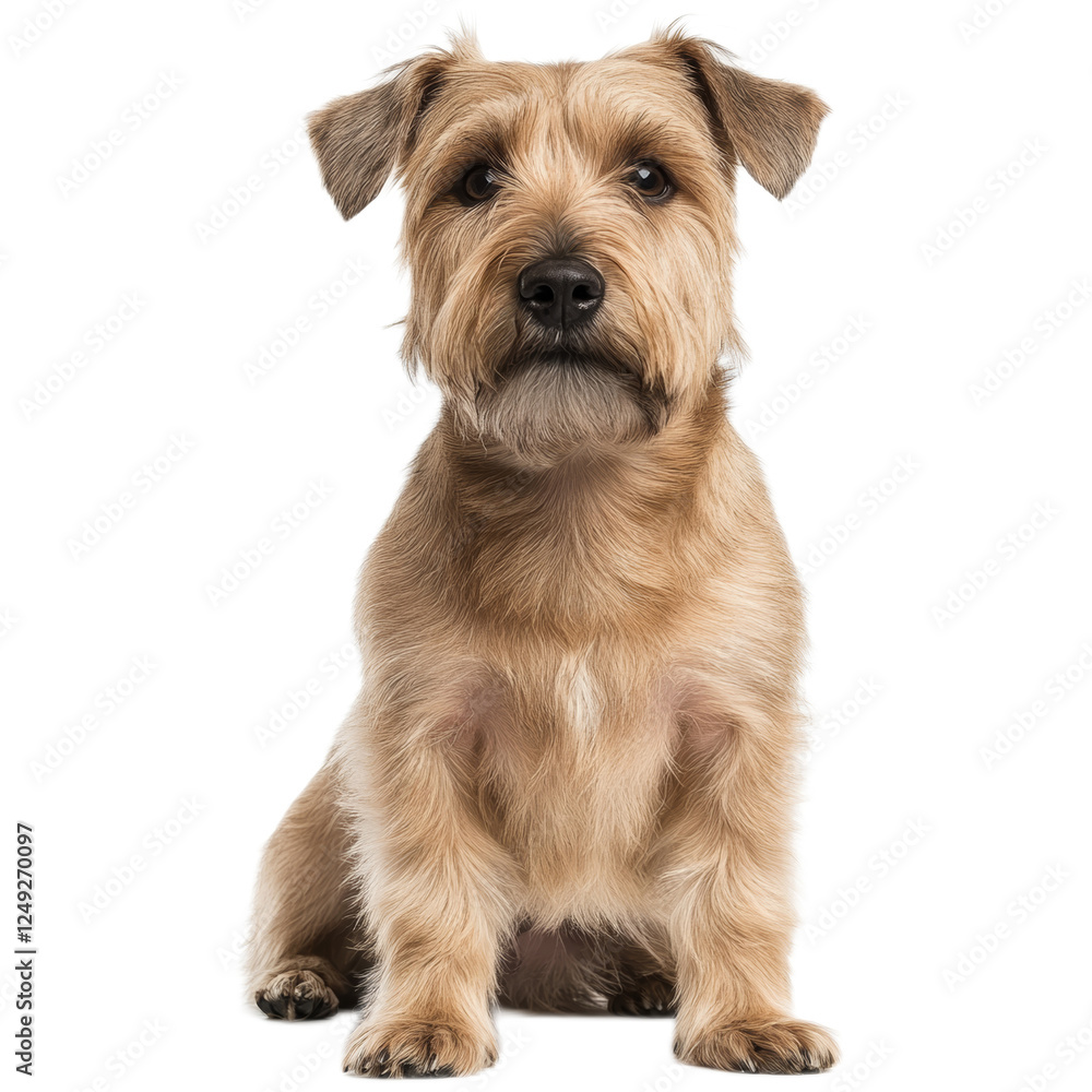 Adorable Brown Terrier Mix Dog Sitting on White Background Adorable Brown Terrier Mix Dog Sitting on White Background