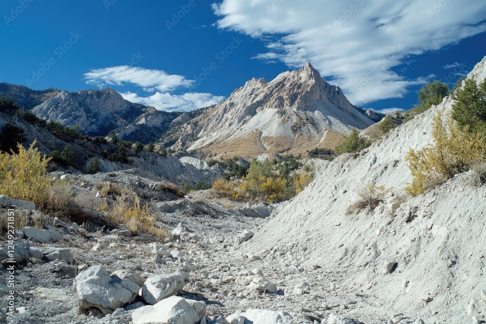 Desert mountainous terrain with rocky paths and sparse vegetation. Desert mountainous terrain with rocky paths and sparse vegetation.