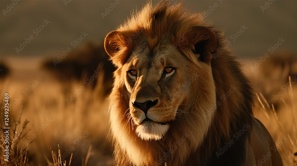 Fototapeta premium Wise Lion: The King in Thought