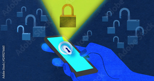 Hand holding secure smartphone