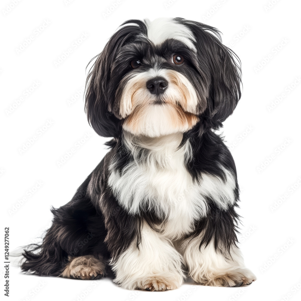 Lhasa Apso Puppy Sitting on White Background Lhasa Apso Puppy Sitting on White Background