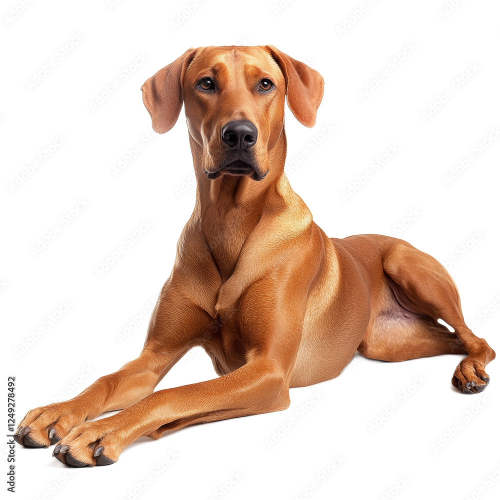 Rhodesian Ridgeback Dog Lying Down, Studio Shot Rhodesian Ridgeback Dog Lying Down, Studio Shot