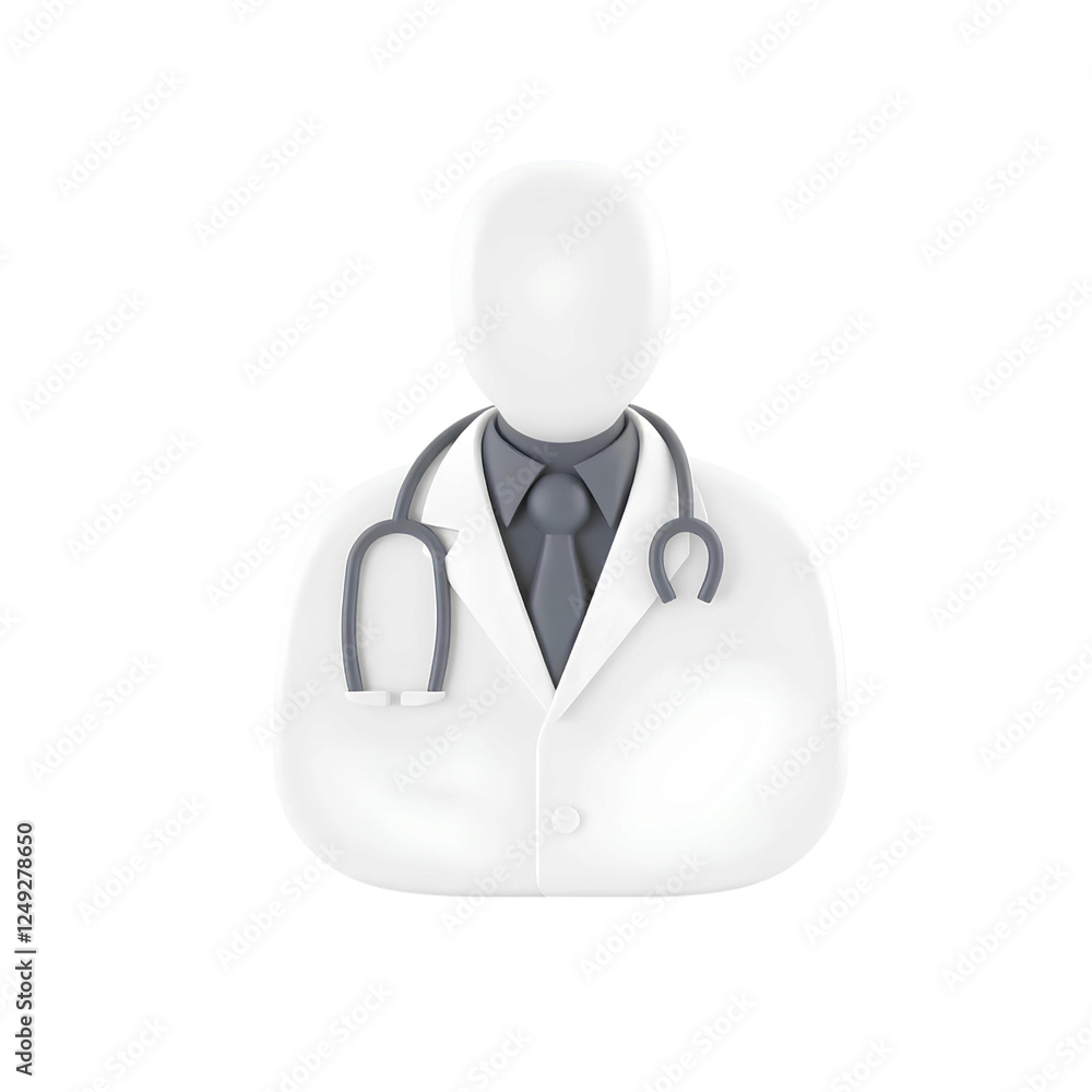 faceless doctor figure, reflecting comprehensive healthcare and the medical profession, high quality png isolated on transparent background