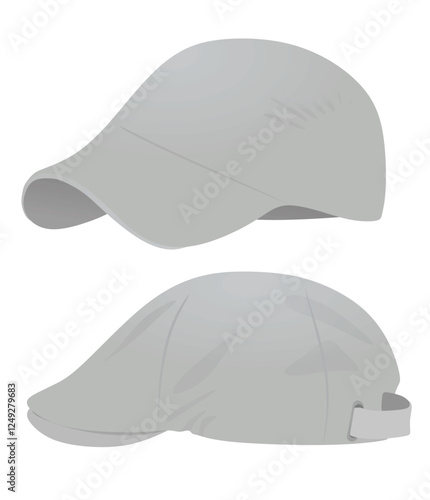 Grey beret cap. vector illustration