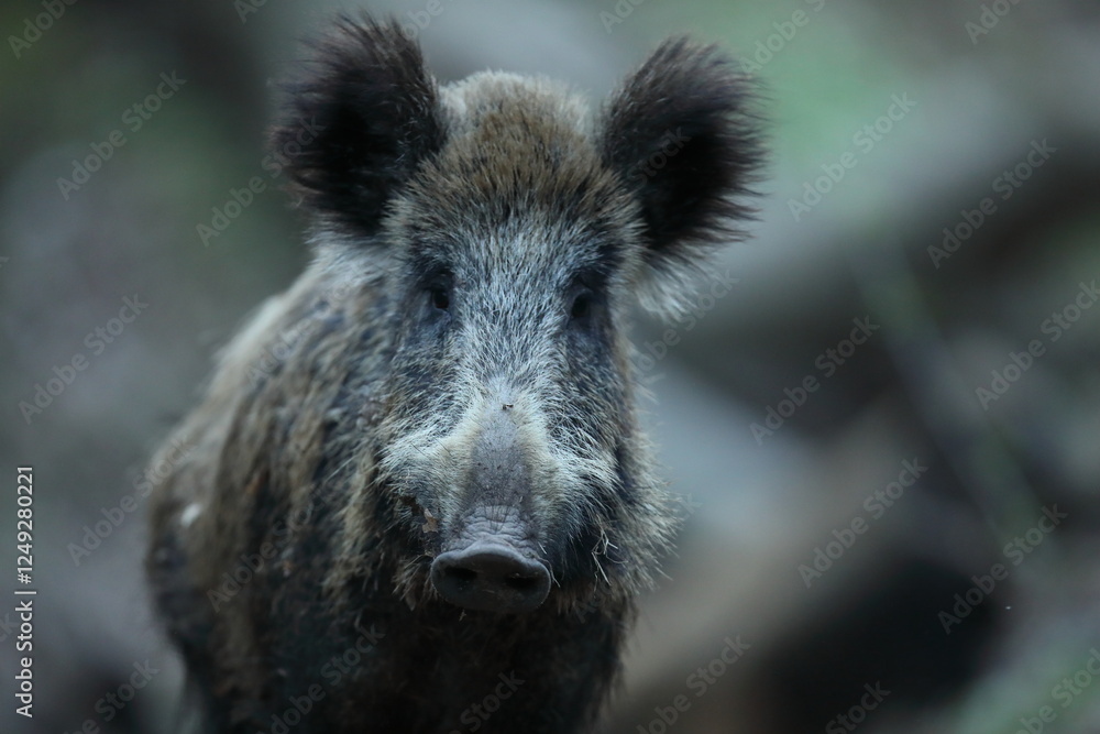 Dzik, (Sus scrofa), wild boar, boar