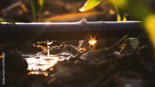 agriculture drip irrigation system in plantation
