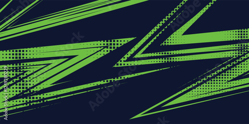 Abstract Sport Background with Green and Blue Brush Texture and Halftone Effect. Dirty Grunge Background