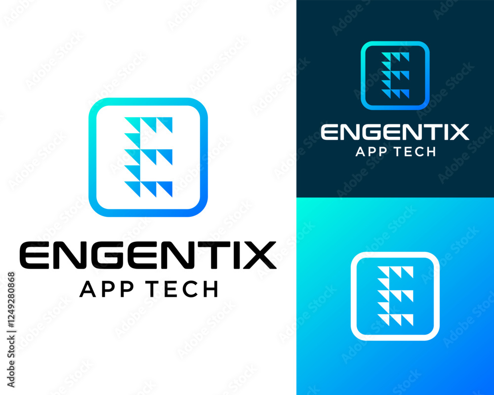 Letter E monogram technology logo design. Letter E monogram technology logo design.