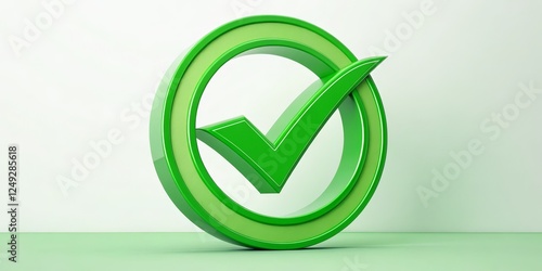 Free Download Green Checkmark in Circle 3D Render,Approval Concept,Success, checkmark, 3d rendering - GFXLoad