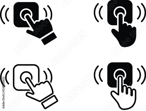 Doorberll ring icon,  Line Icons. Editable Stroke.