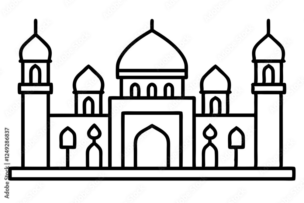Muslim Mosque icon set. Isolated on a white background. Vector illustration. Muslim Mosque icon set. Isolated on a white background. Vector illustration.