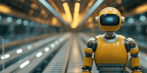 Wallpaper Mural Robotics in automated manufacturing ai machine interface for futuristic technology and human interaction Torontodigital.ca