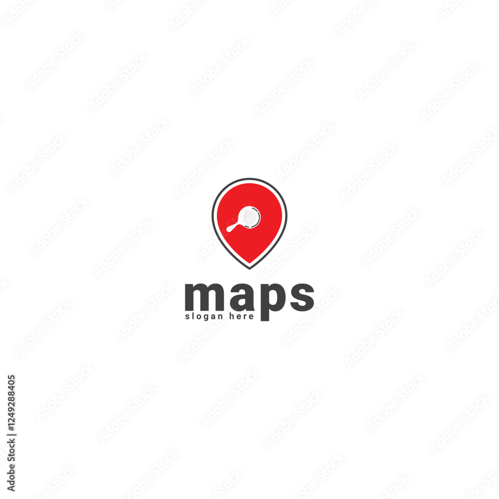 Fototapeta premium road map logo with pin point, travel, vacation, logo design vector.