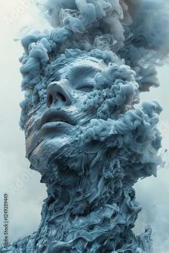 Obraz na płótnie Businessman overwhelmed by thoughts a visual metaphor for overthinking and mental exhaustion w salonie