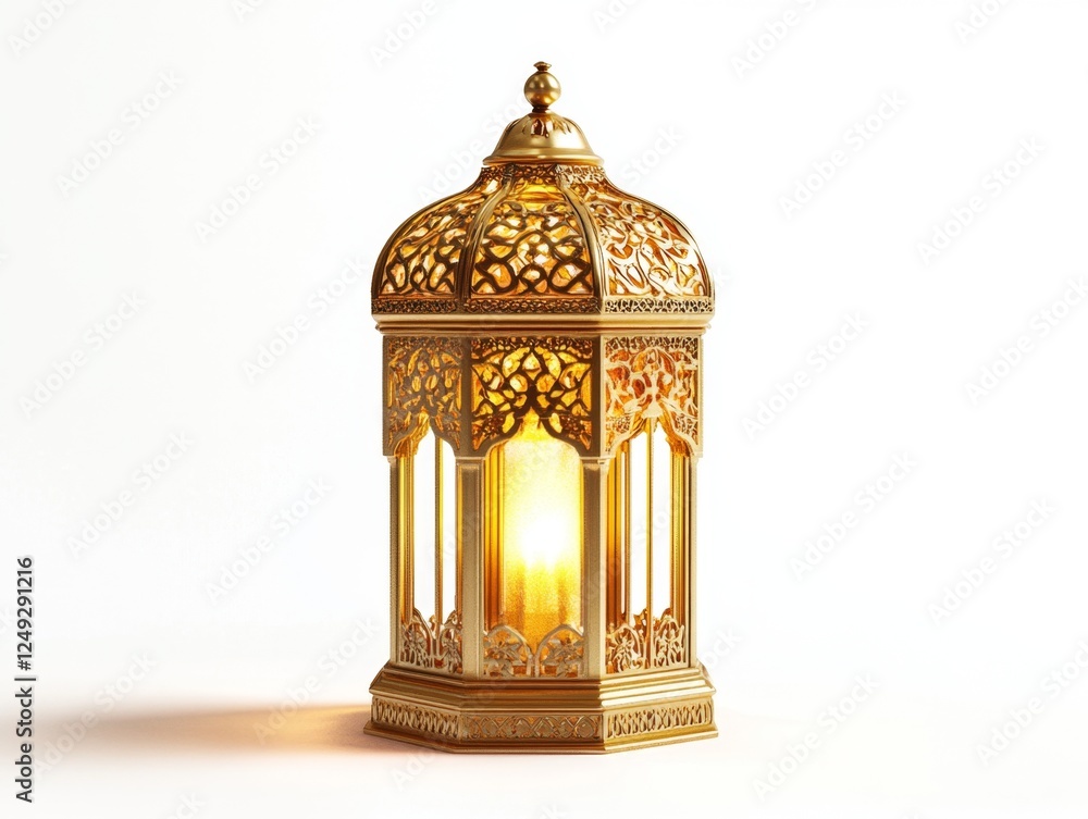 Golden Ramadan lantern glows, isolated, studio, festive (1) Golden Ramadan lantern glows, isolated, studio, festive (1)