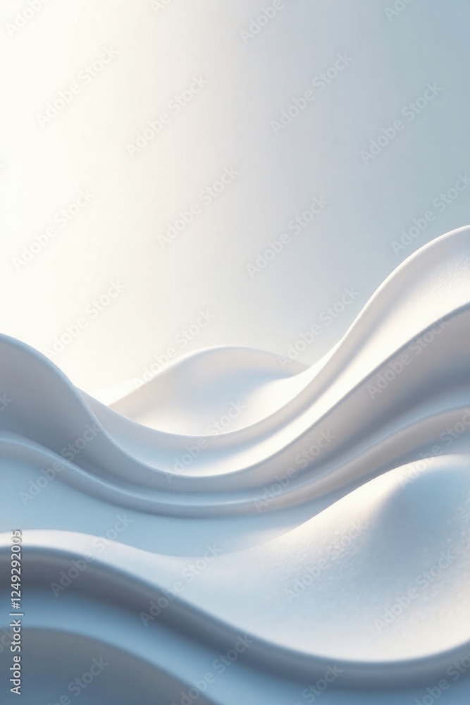 Obraz premium Abstract White Undulating Forms Create a Serene and Elegant Background for Modern Design Projects