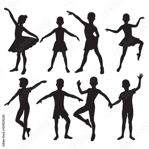 Dancer silhouettes set ballerina pack of vector silhouette design