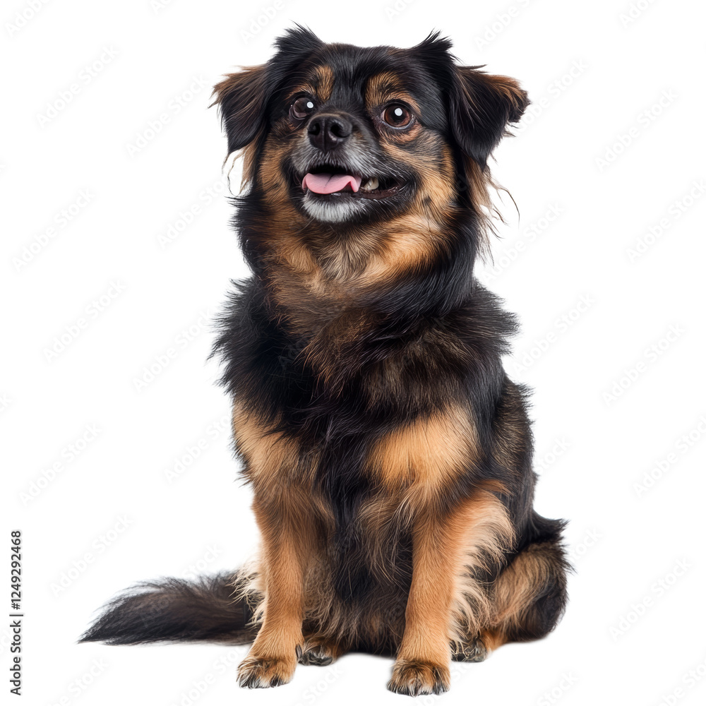 Adorable Mixed Breed Dog Sitting on White Background Adorable Mixed Breed Dog Sitting on White Background